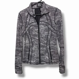 Lululemon Define Jacket Rush Jacquard Black White Women's Size 6 Athleisure